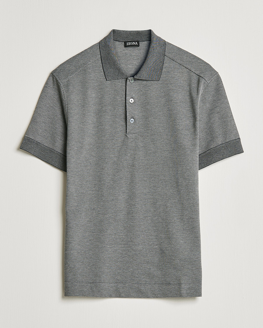 Men | Polo Shirts | Zegna | Cotton/Silk Short Sleeve Polo Grey