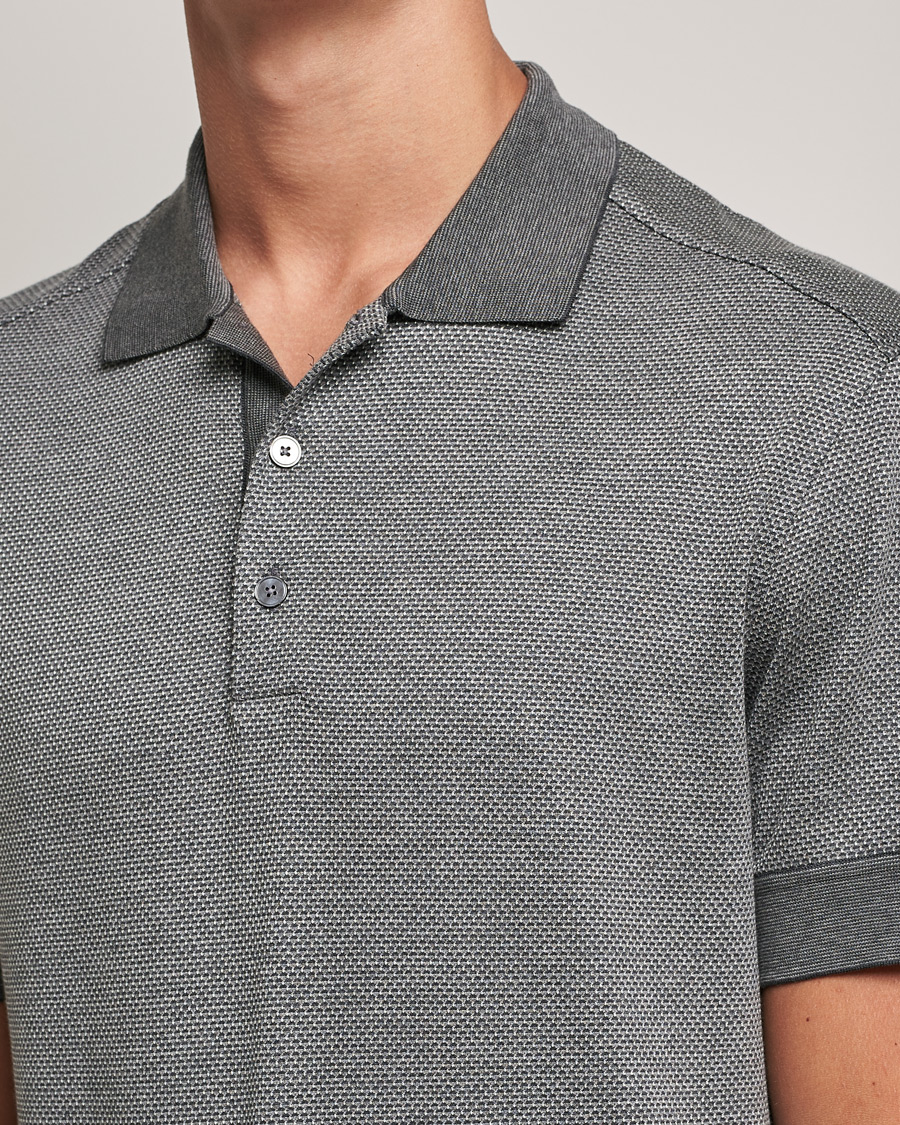 Men | Polo Shirts | Zegna | Cotton/Silk Short Sleeve Polo Grey