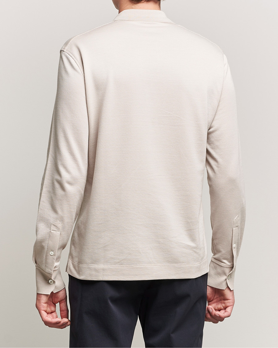 Men | Sweaters & Knitwear | Zegna | Cotton/Silk Long Sleeve Polo Beige