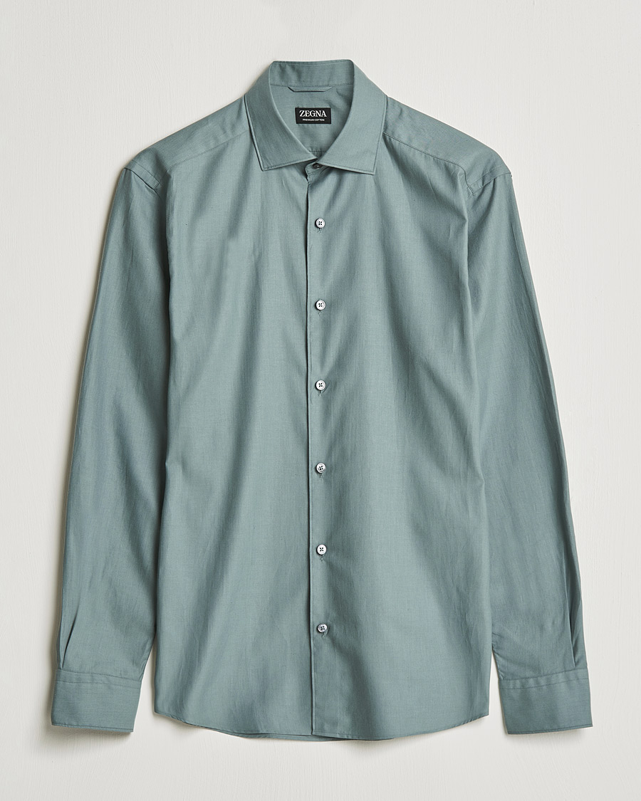 Men | Shirts | Zegna | Premium Cotton Shirt Teal