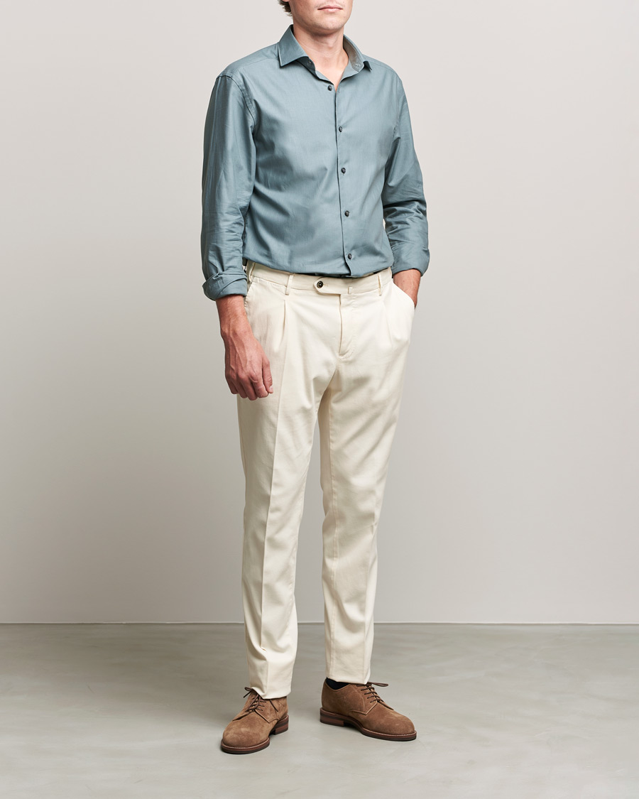 Men | Shirts | Zegna | Premium Cotton Shirt Teal
