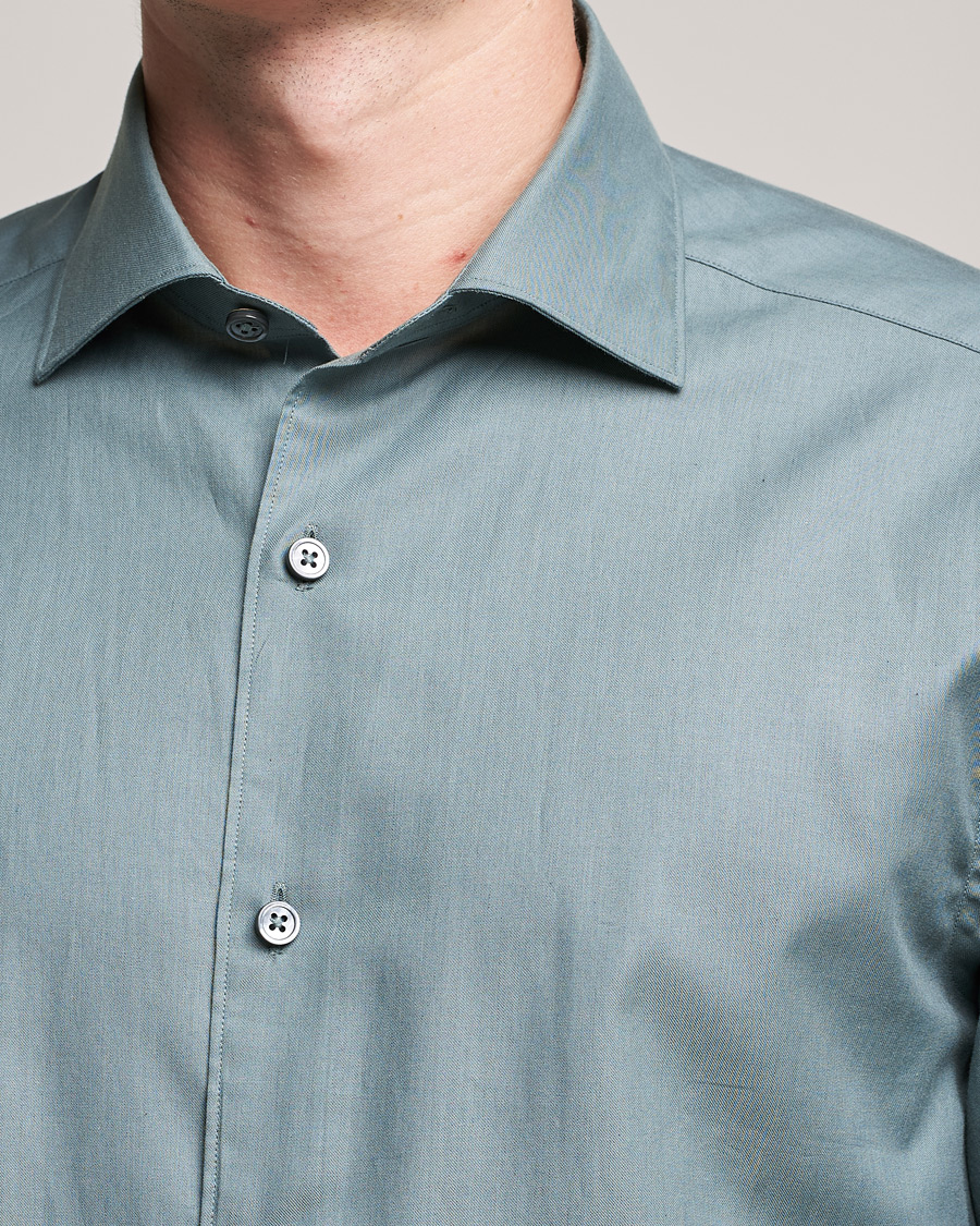 Men | Shirts | Zegna | Premium Cotton Shirt Teal