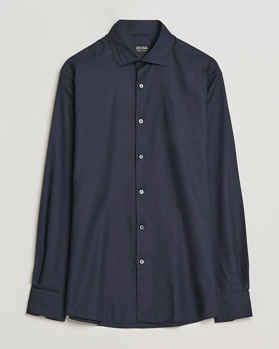 Men | Shirts | Zegna | Premium Cotton Shirt Navy