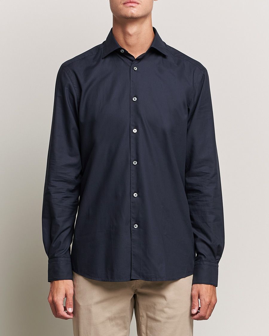 Men | Zegna | Zegna | Premium Cotton Shirt Navy