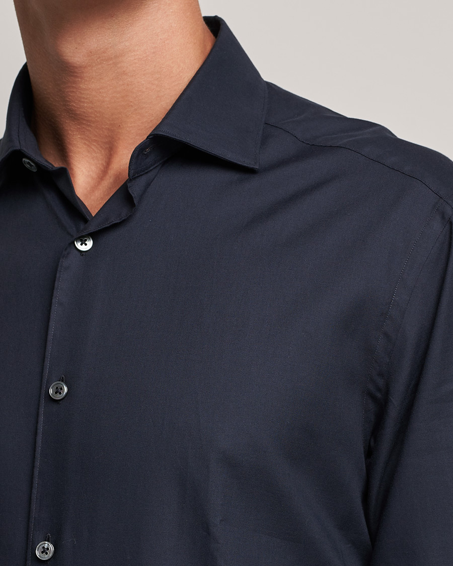 Men | Shirts | Zegna | Premium Cotton Shirt Navy