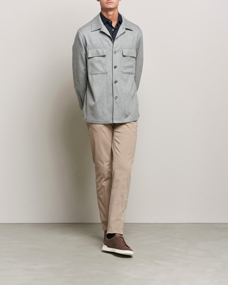 Men |  | Zegna | Oasi Cashmere Overshirt Light Grey
