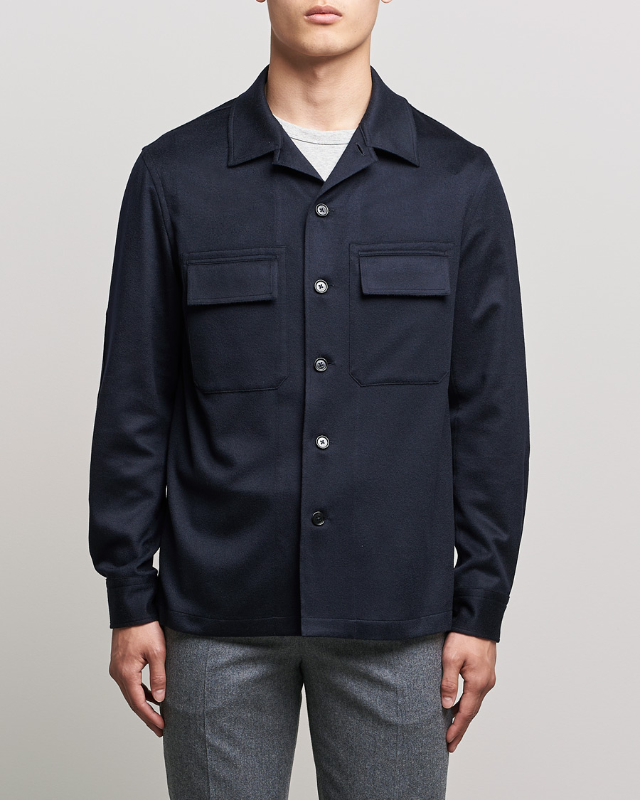 Men | Shirts | Zegna | Oasi Cashmere Overshirt Navy
