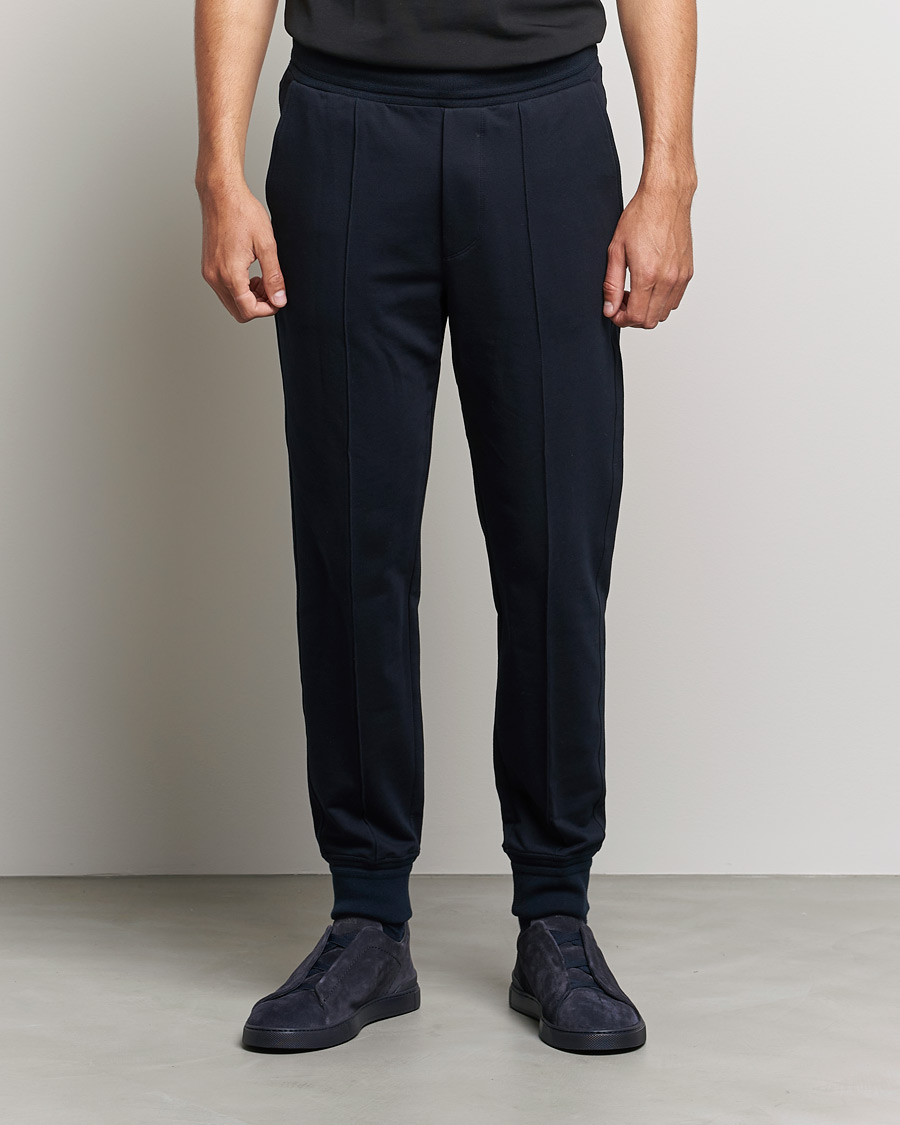 Men | Trousers | Zegna | Cotton Stretch Joggers Navy