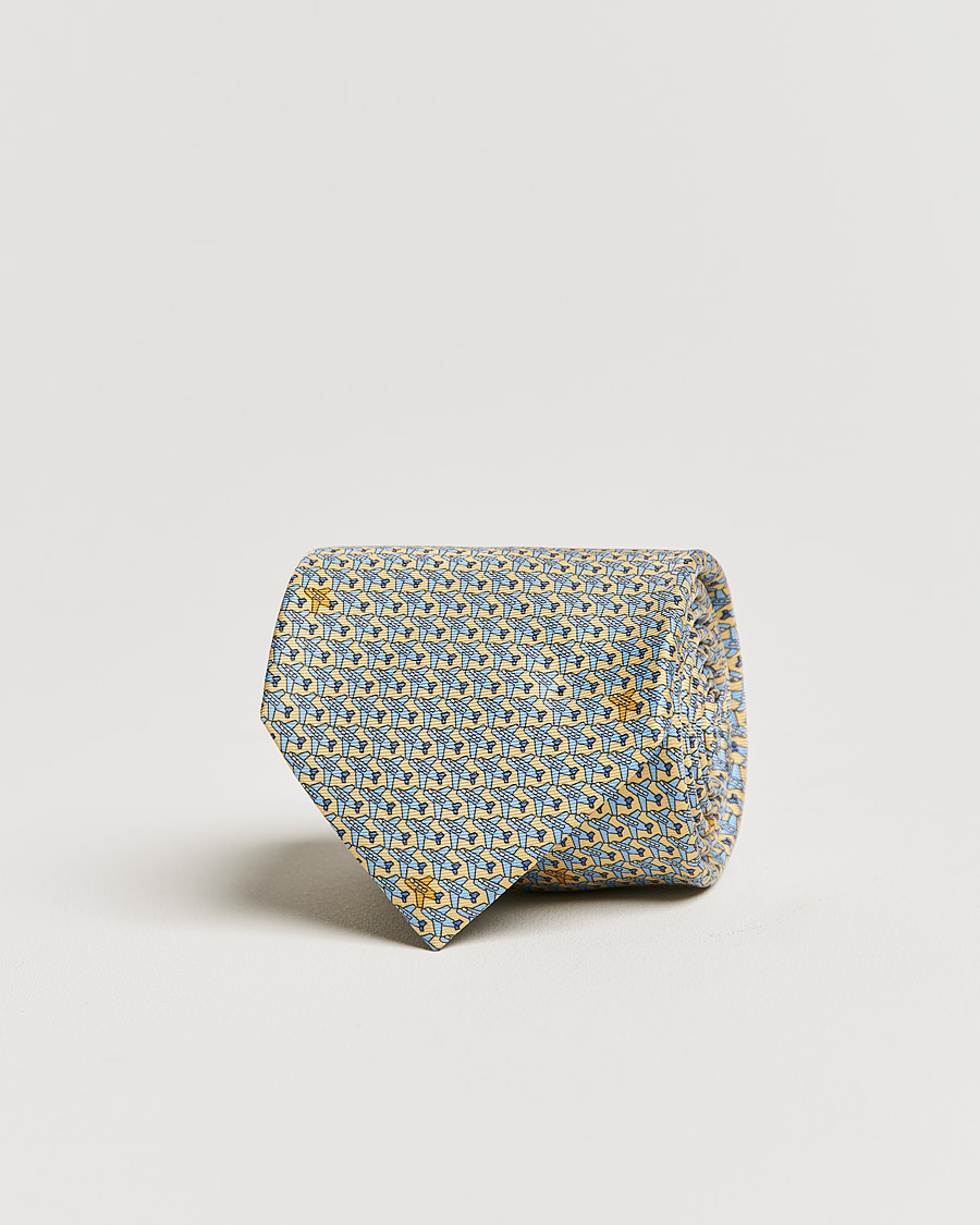 Men |  | Zegna | Printed Silk Tie Yellow