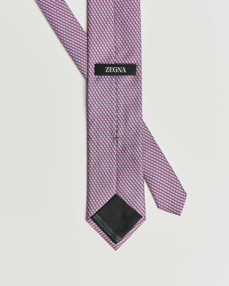 Men | Zegna Printed Silk Tie Pink | Zegna | Printed Silk Tie Pink
