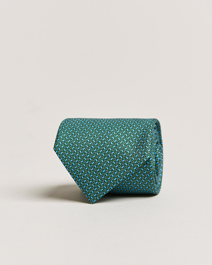 Men | Zegna Printed Silk Tie Dark Green | Zegna | Printed Silk Tie Dark Green