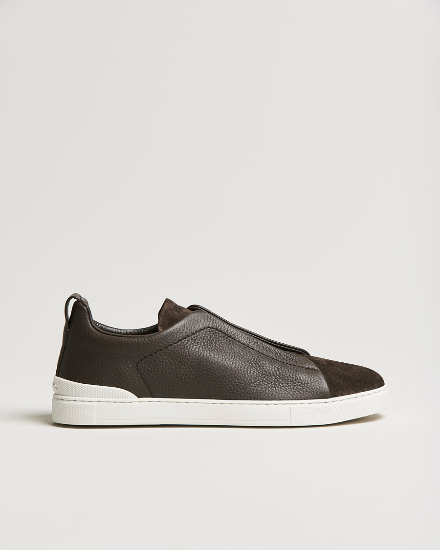 Men | Zegna Triple Stitch Sneaker Dark Brown Calf | Zegna | Triple Stitch Sneaker Dark Brown Calf