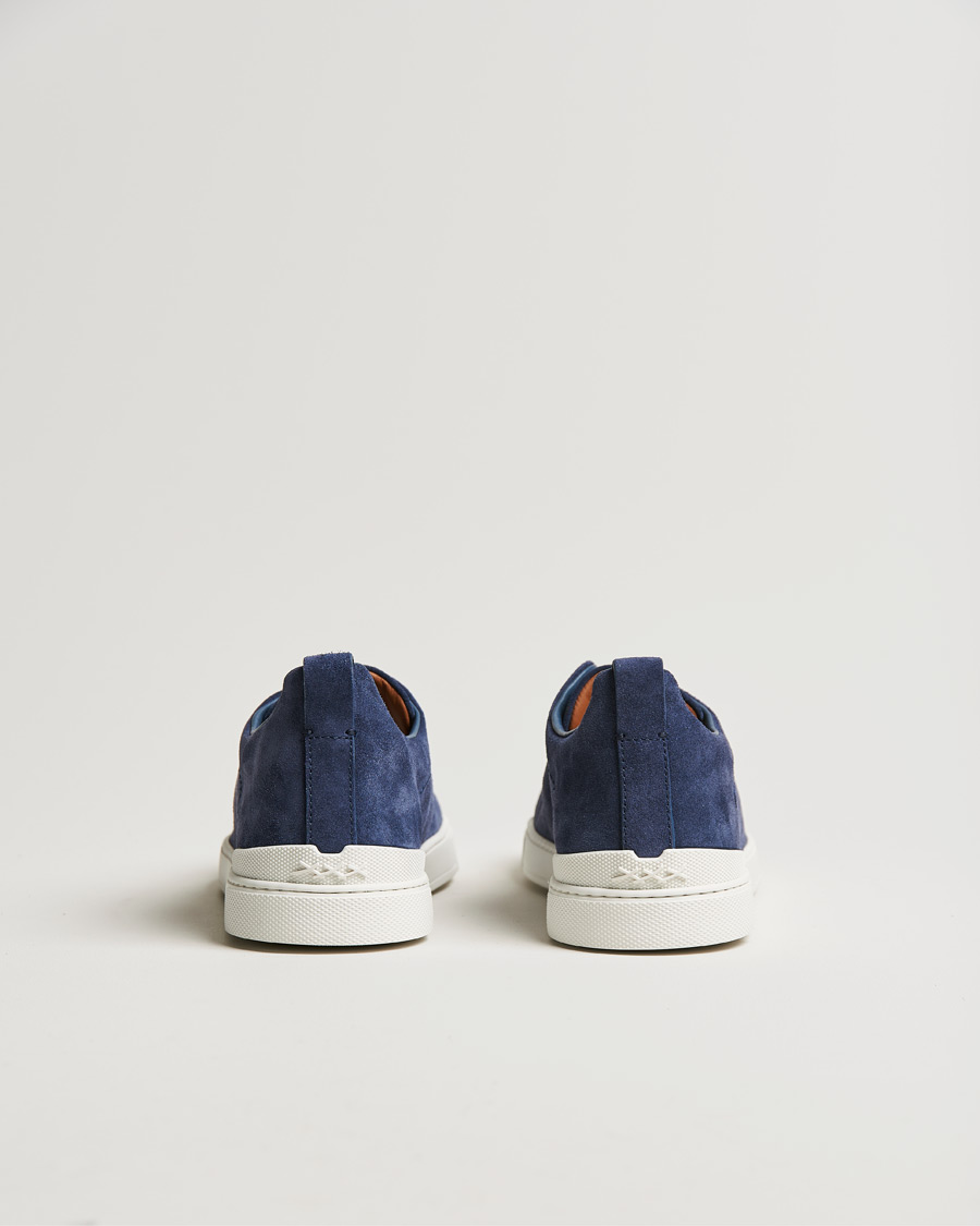 Men | Zegna Triple Stitch Sneaker Blue Suede | Zegna | Triple Stitch Sneaker Blue Suede