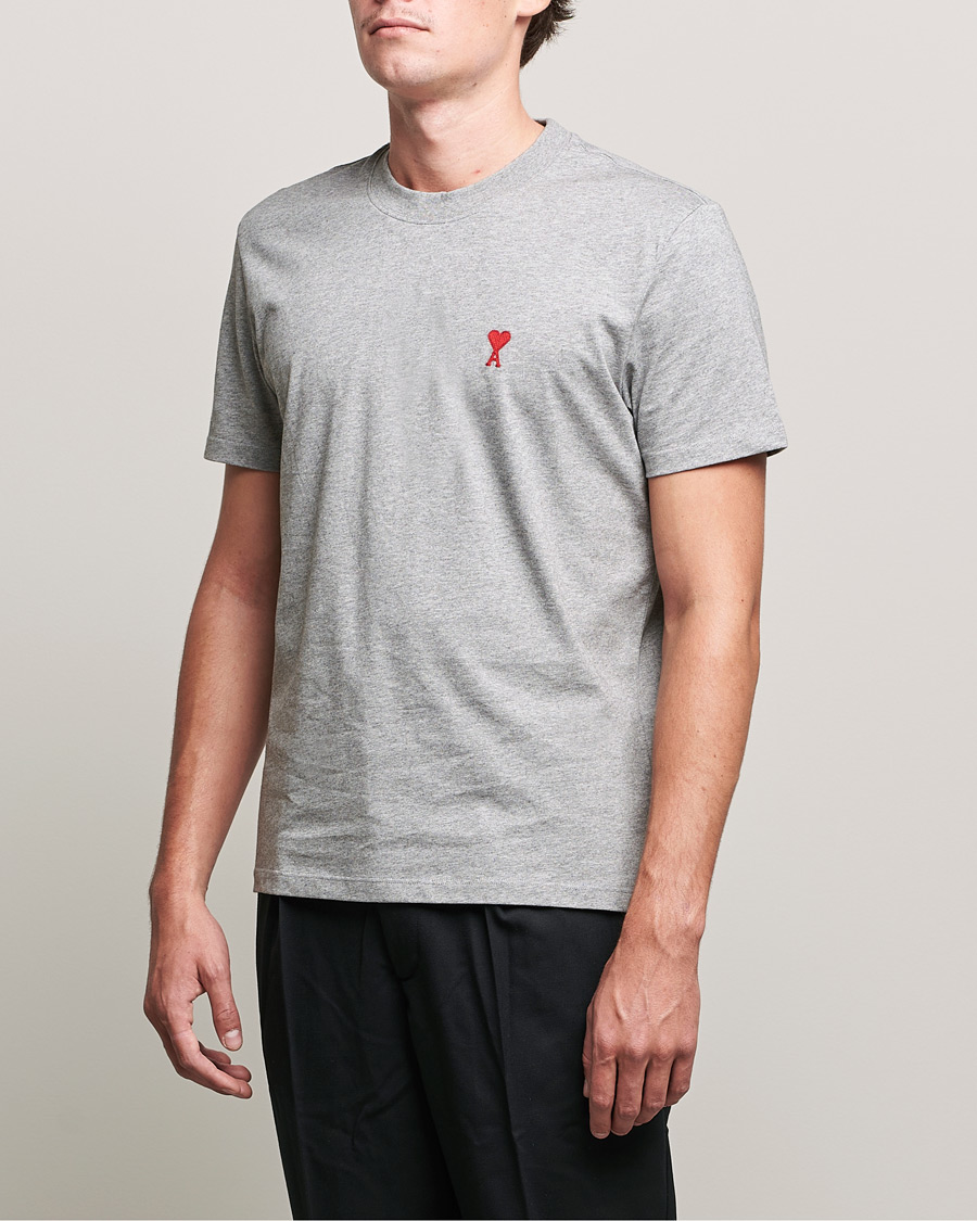 Men | T-Shirts | AMI | Heart Logo T-Shirt Heather Grey