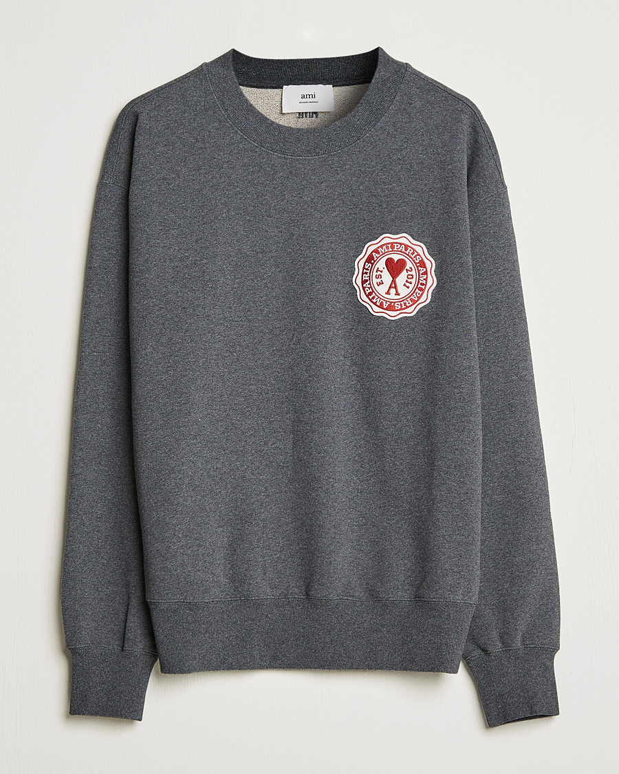 Men | Sweaters & Knitwear | AMI | France Patch Sweatshirt Heather Grey
