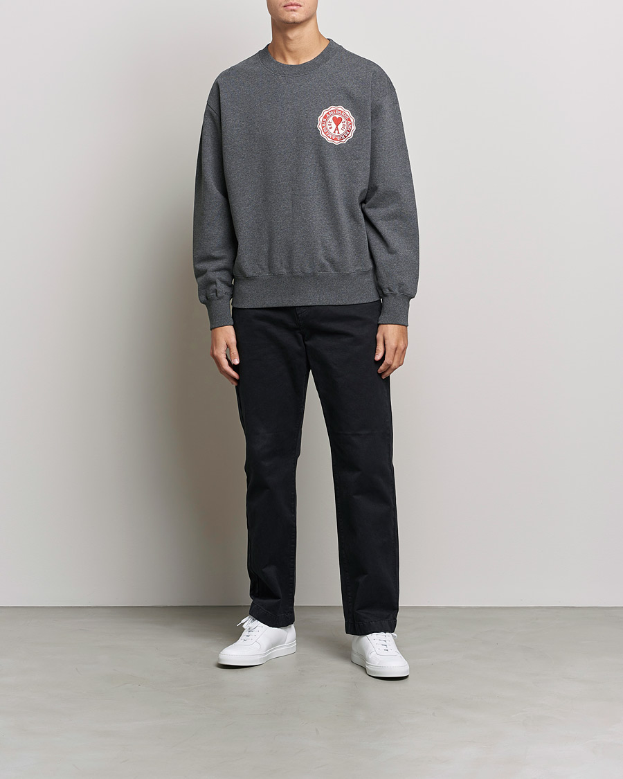 Men | Sweaters & Knitwear | AMI | France Patch Sweatshirt Heather Grey