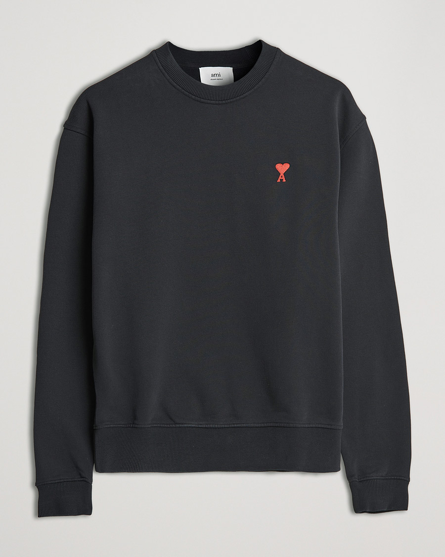 Men | Sweaters & Knitwear | AMI | Heart Logo Sweatshirt Black