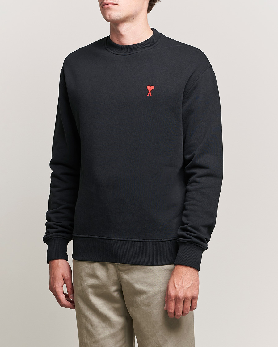 Men | Sweaters & Knitwear | AMI | Heart Logo Sweatshirt Black