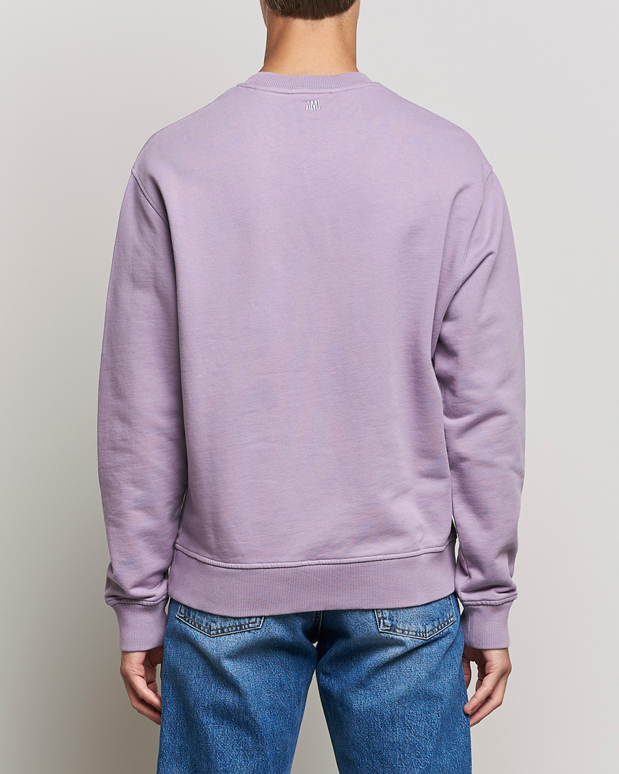 Men | Sweaters & Knitwear | AMI | Heart Logo Sweatshirt Washed Purple