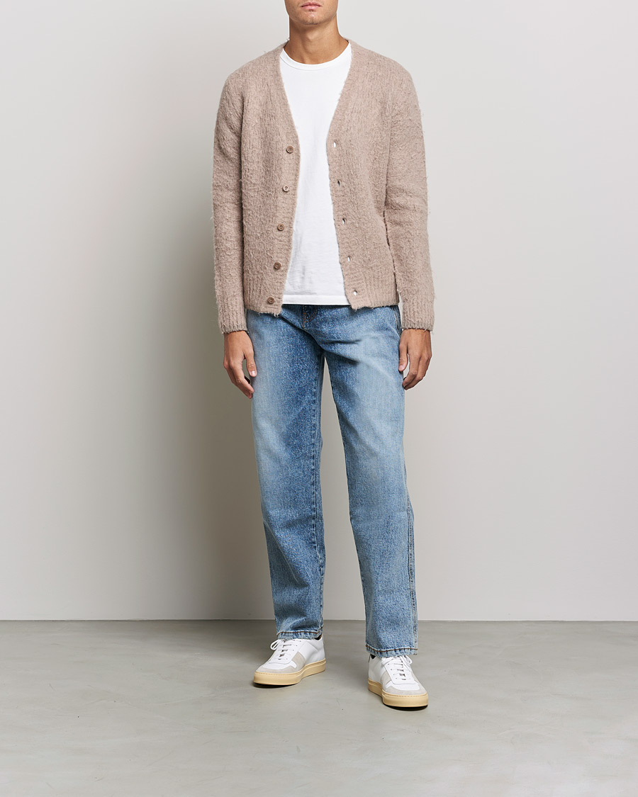 Men | Sweaters & Knitwear | AMI | Brushed Wool Cardigan Beige