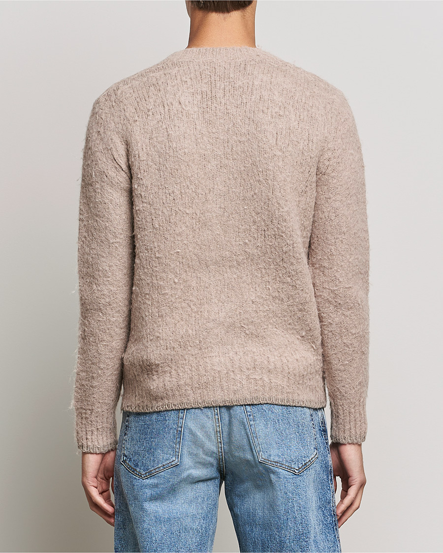 Men | Sweaters & Knitwear | AMI | Brushed Wool Cardigan Beige