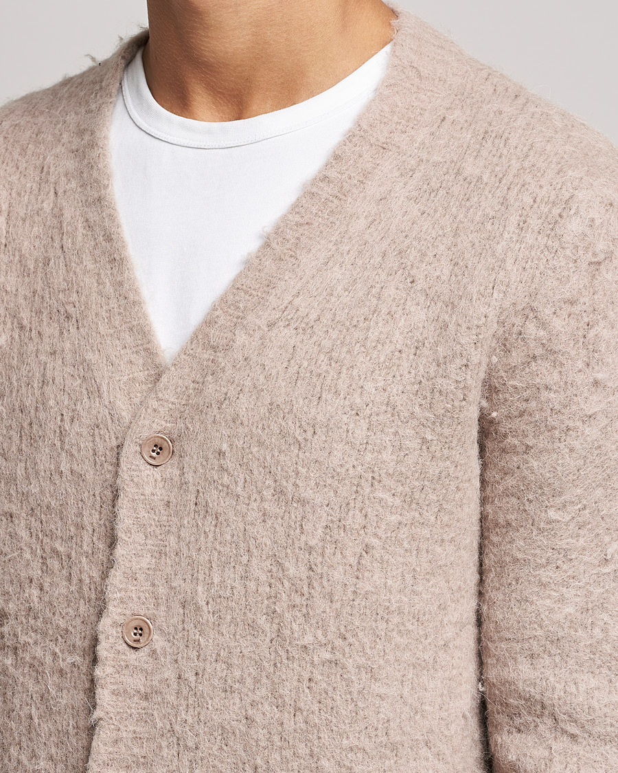 Men | Sweaters & Knitwear | AMI | Brushed Wool Cardigan Beige