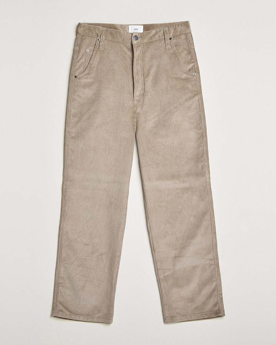Men | Trousers | AMI | Alex Corduroy Trousers Beige