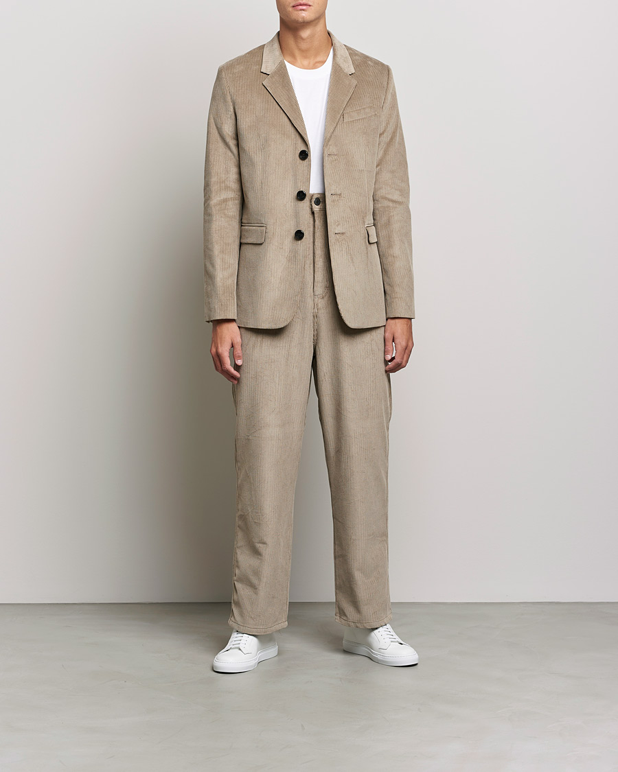 Men | Trousers | AMI | Alex Corduroy Trousers Beige