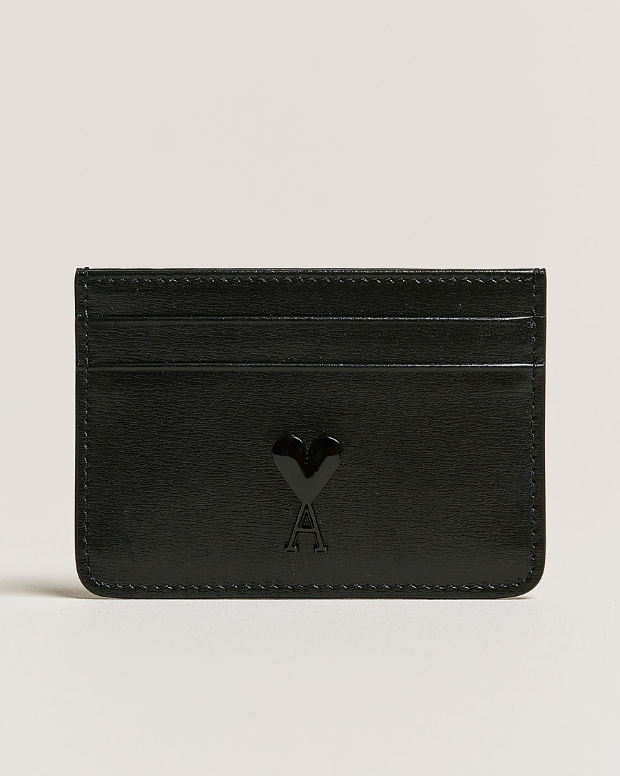 Men | Wallets | AMI | Tonal Heart Logo Cardholder Black