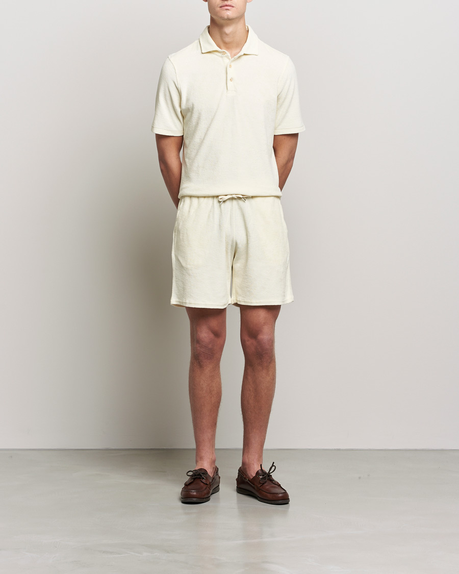 Men |  | Stenströms | Towelling Cotton Poloshirt Cream