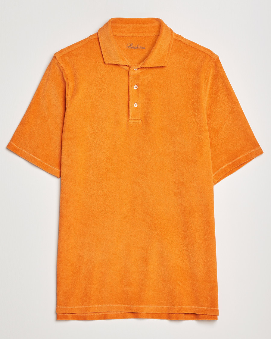 Men | Polo Shirts | Stenströms | Towelling Cotton Poloshirt Orange