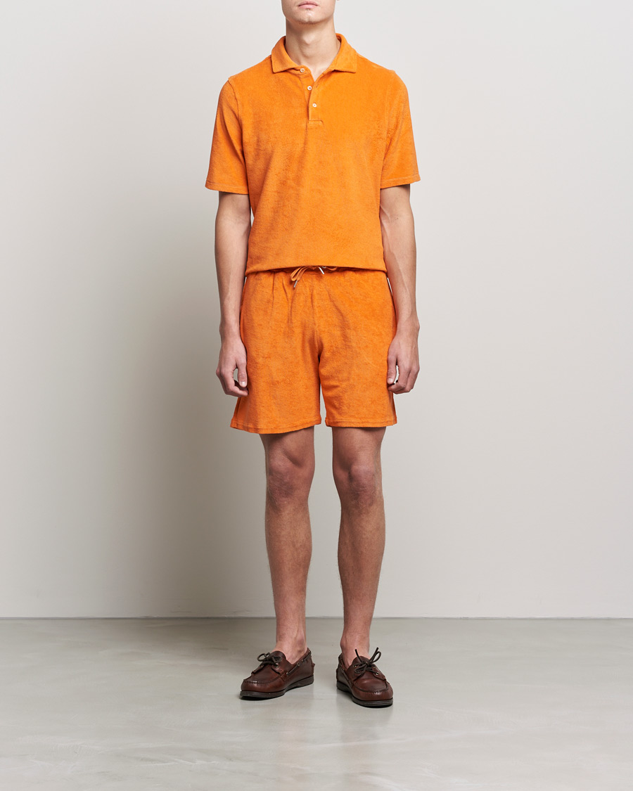 Men |  | Stenströms | Towelling Cotton Poloshirt Orange