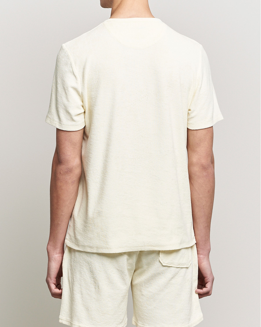 Men | T-Shirts | Stenströms | Towelling Cotton T-Shirt Cream