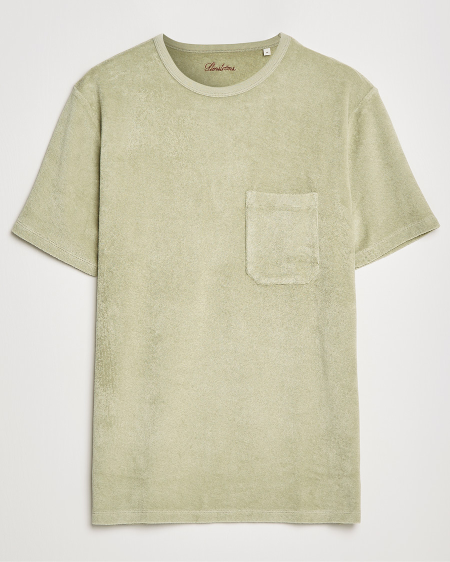 Men |  | Stenströms | Towelling Cotton T-Shirt Olive