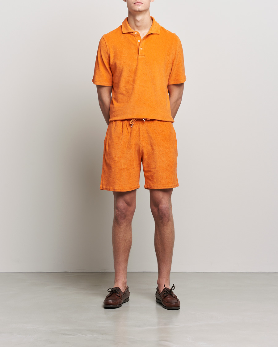 Men | Shorts | Stenströms | Towelling Cotton Shorts Orange