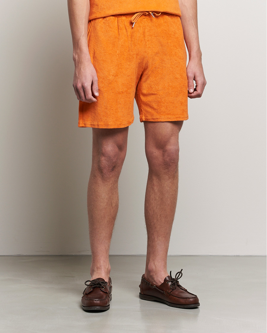 Men | Shorts | Stenströms | Towelling Cotton Shorts Orange