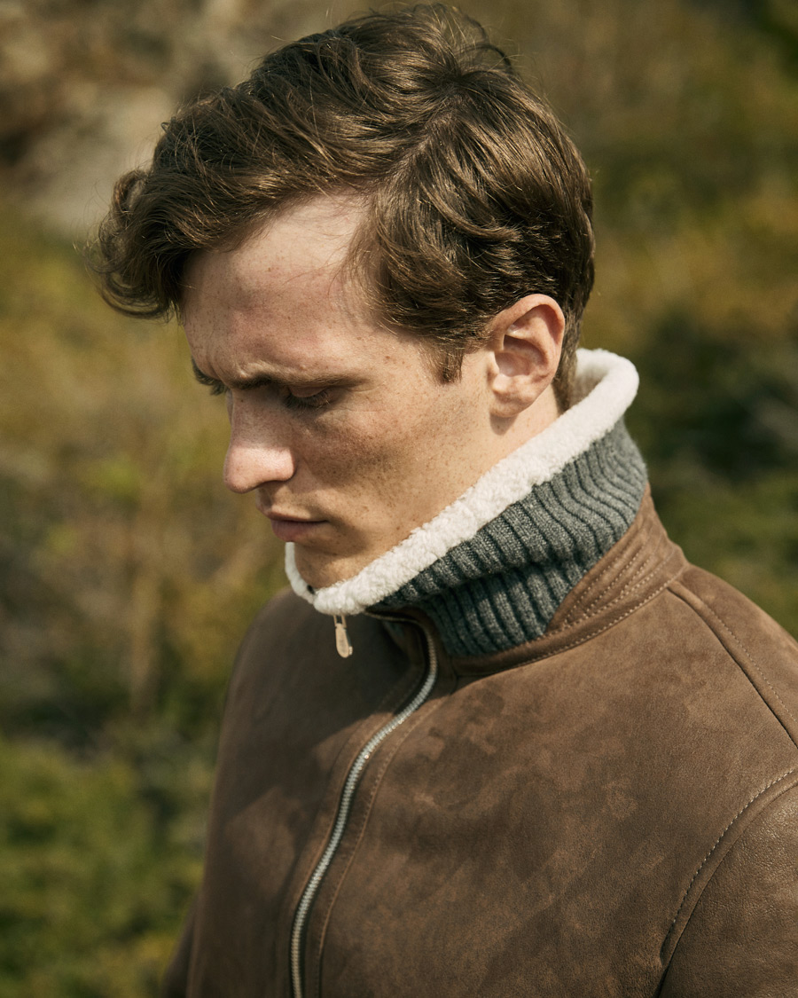 Men | Coats & Jackets | Brunello Cucinelli | Shearling Flight Jacket Dark Brown