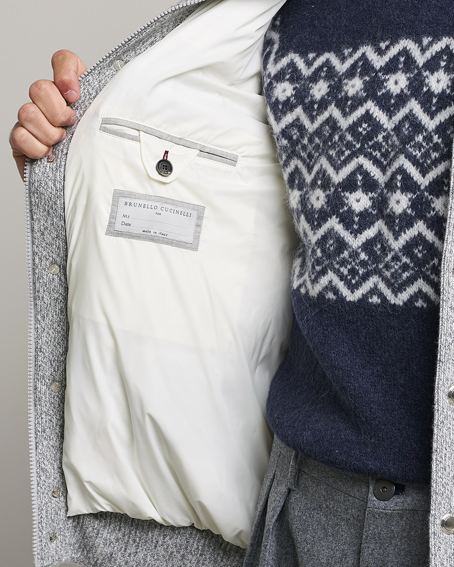 Men | Coats & Jackets | Brunello Cucinelli | Hooded Cashmere Jacket Light Grey