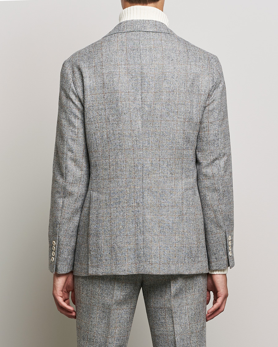 Men | Suits | Brunello Cucinelli | Prince Of Wales Flannel Suit Grey Melange