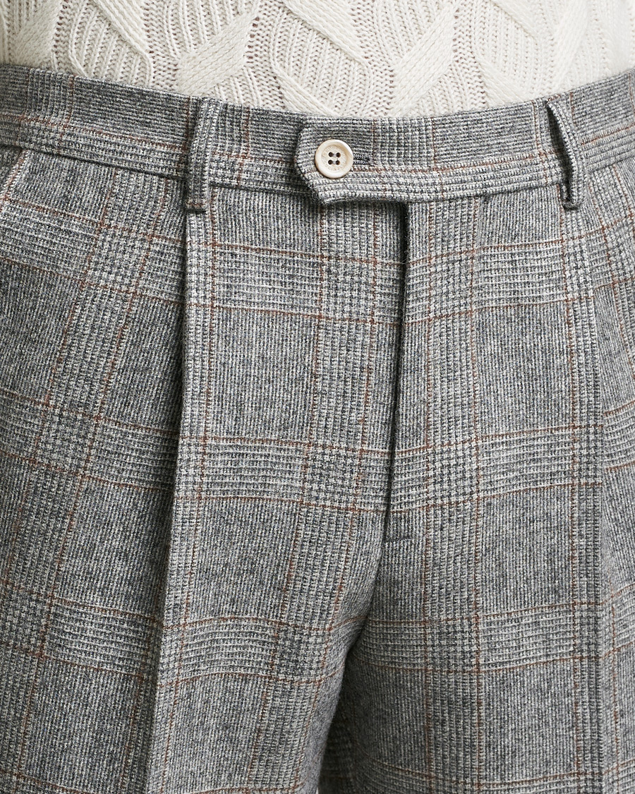 Men | Suits | Brunello Cucinelli | Prince Of Wales Flannel Suit Grey Melange