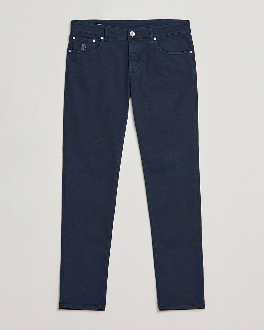 Men | Casual Trousers | Brunello Cucinelli | Slim Fit 5-Pocket Pants Navy