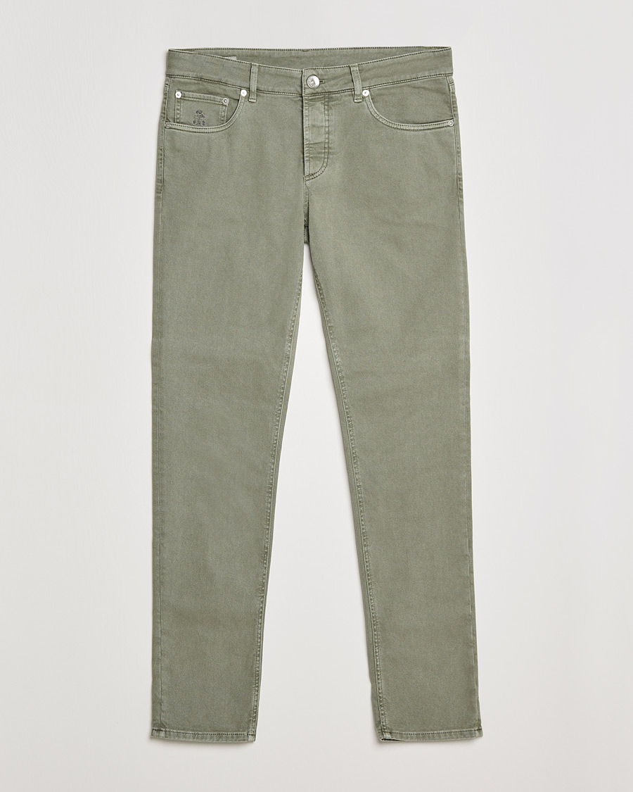 Men | Trousers | Brunello Cucinelli | Slim Fit 5-Pocket Pants Military