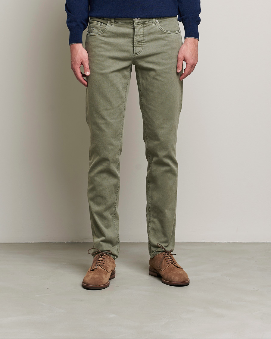Men | Trousers | Brunello Cucinelli | Slim Fit 5-Pocket Pants Military