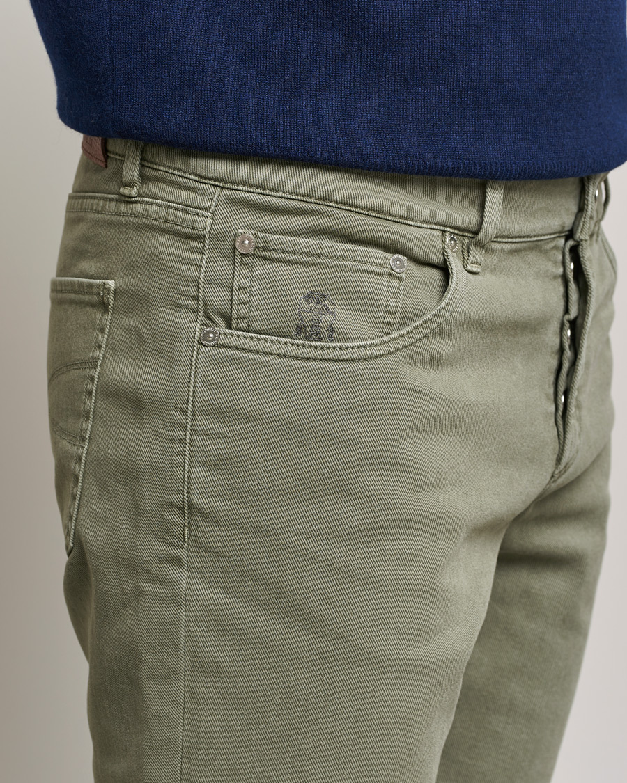 Men | Trousers | Brunello Cucinelli | Slim Fit 5-Pocket Pants Military