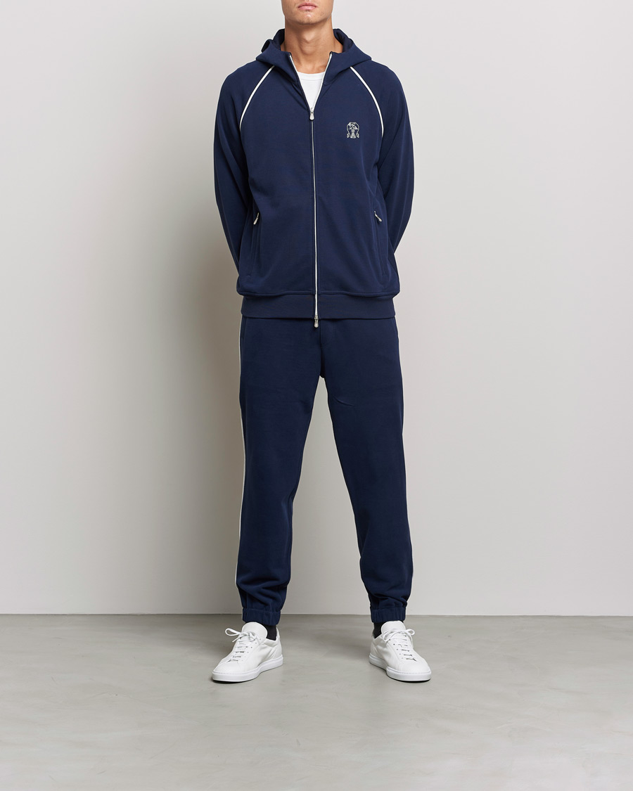 Men | Trousers | Brunello Cucinelli | Soft Cotton Joggers Cobalt Blue