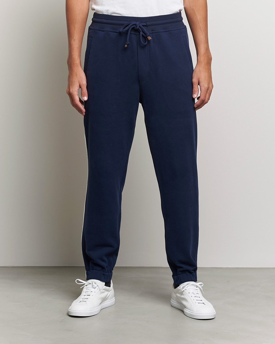 Men | Sweatpants | Brunello Cucinelli | Soft Cotton Joggers Cobalt Blue