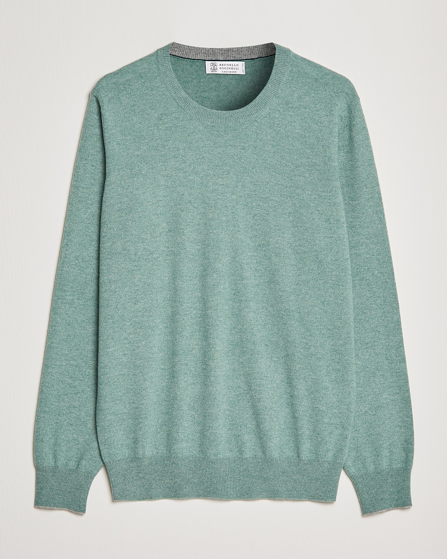 Men | Sweaters & Knitwear | Brunello Cucinelli | 2 Ply Cashmere Pullover Emerald Green
