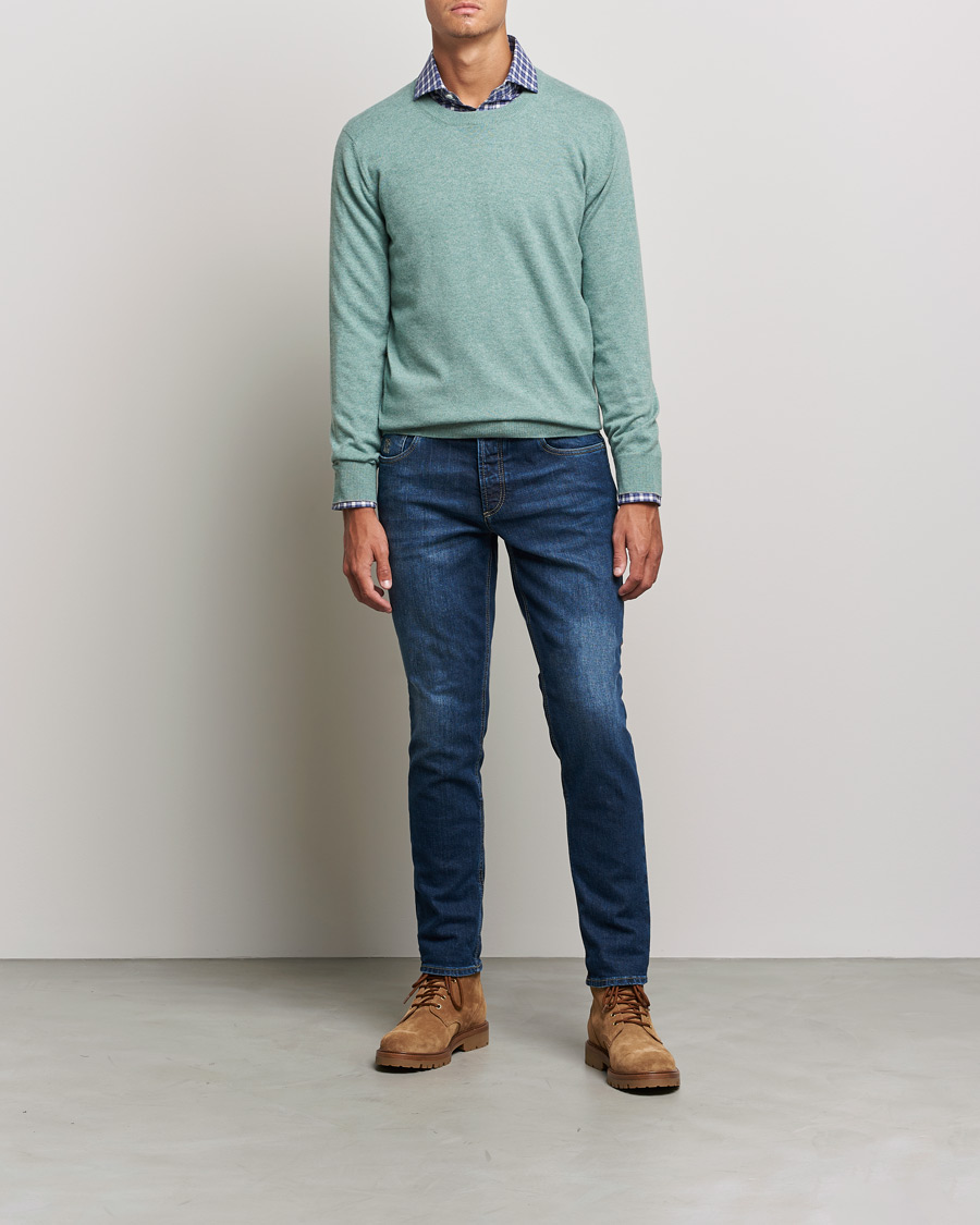 Men | Sweaters & Knitwear | Brunello Cucinelli | 2 Ply Cashmere Pullover Emerald Green