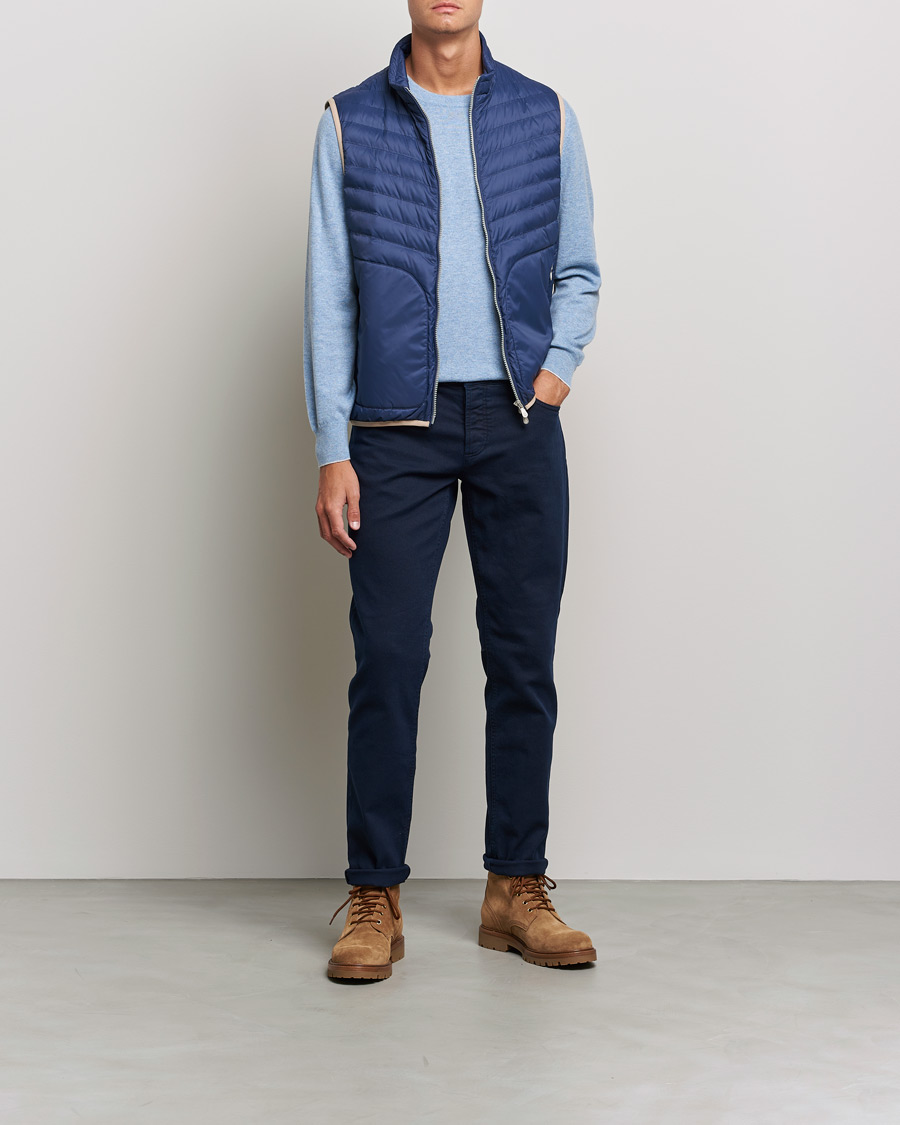 Men | Sweaters & Knitwear | Brunello Cucinelli | 2 Ply Cashmere Pullover Light Blue