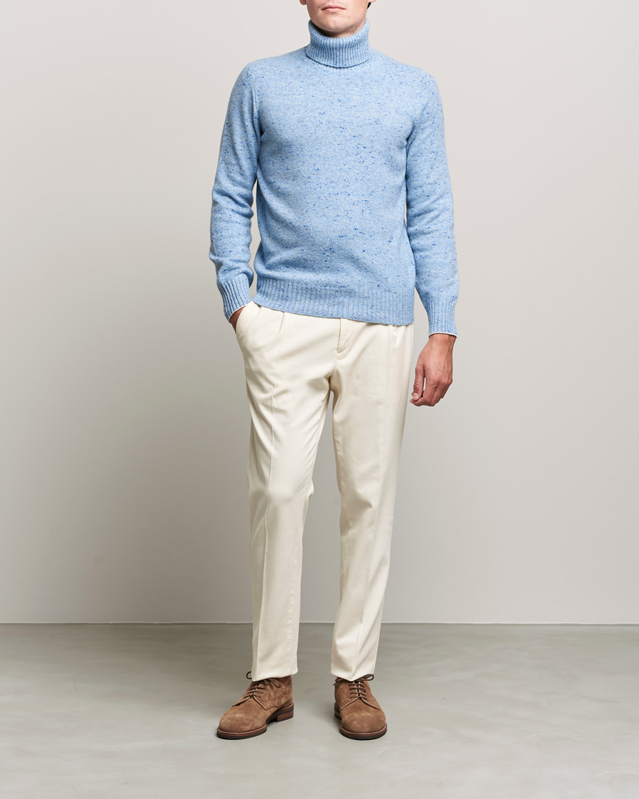 Men | Sweaters & Knitwear | Brunello Cucinelli | Cashmere Blend Rollneck Light Blue